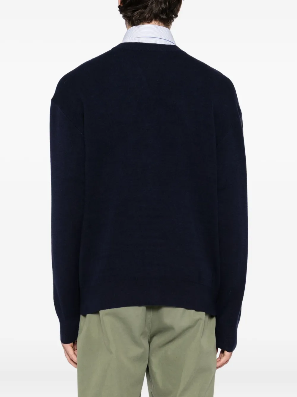 Chocoolate X Russell Athletic Bear-embroidered Cardigan In Blue