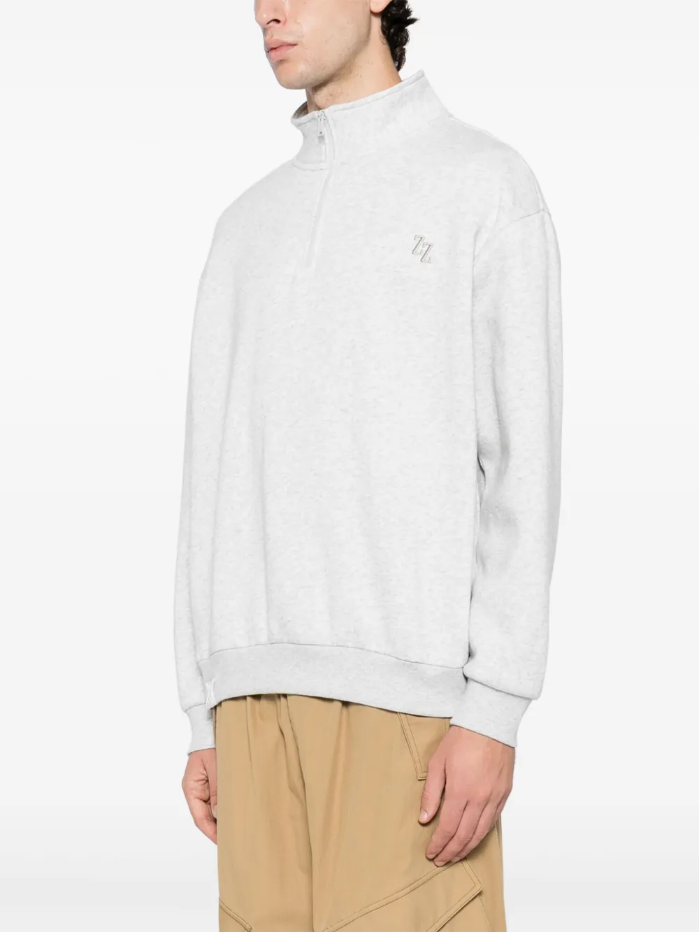 Izzue Logo Embroidered Sweater In Gray