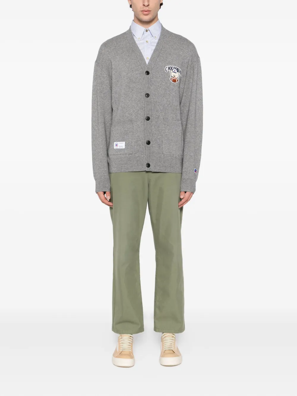 CHOCOOLATE x Russell Athletic bear-embroidered cardigan | Cardigans | Image 2