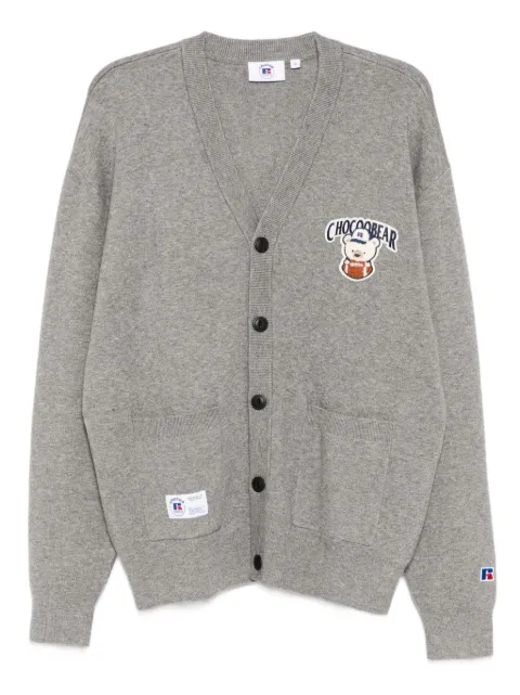 CHOCOOLATE x Russell Athletic bear-embroidered cardigan
