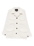 FIVE CM logo-patch shirt jacket - Neutrals