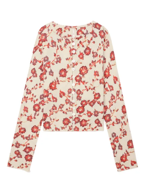 Free People floral-print button top