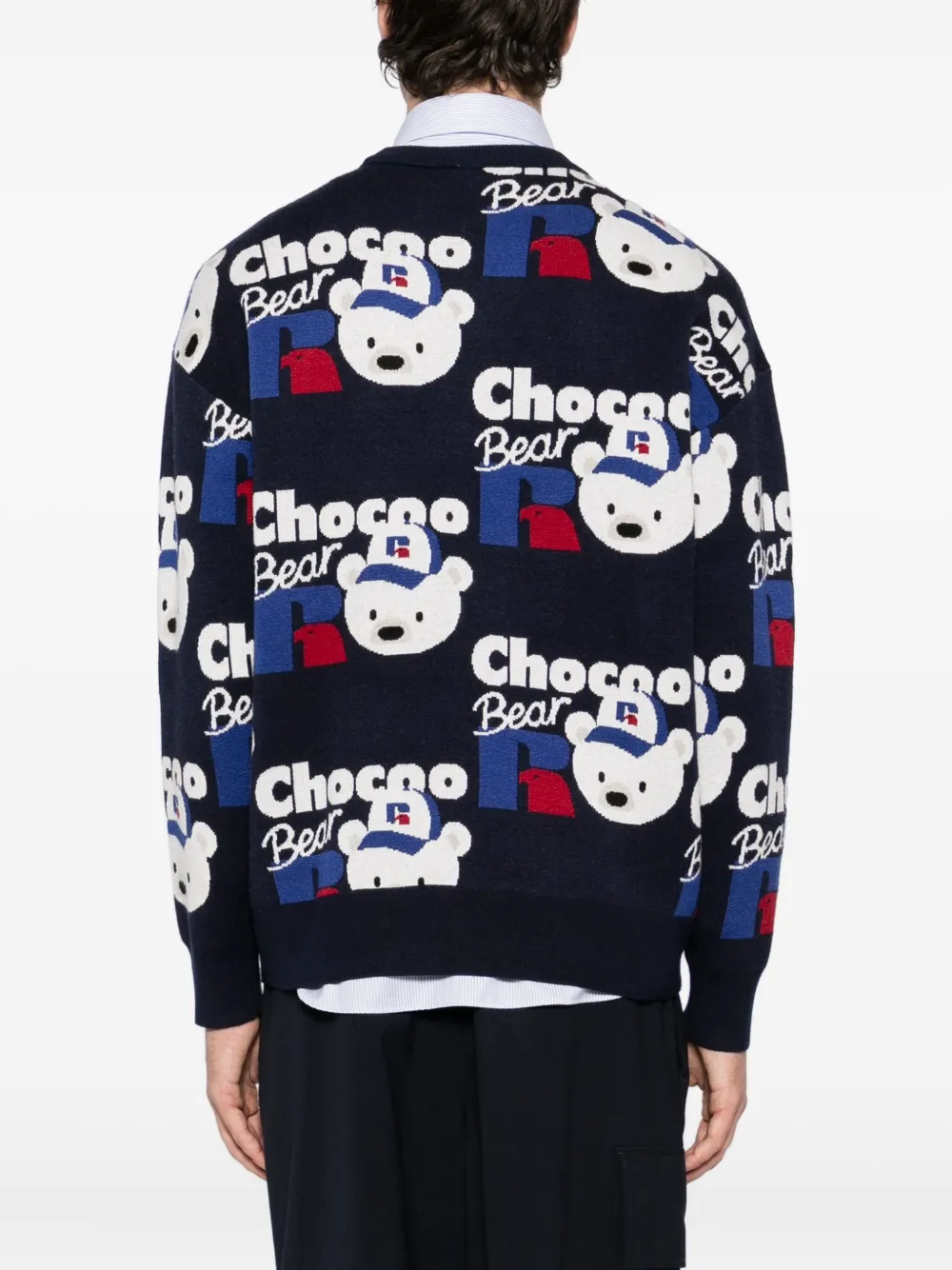 Chocoolate X Russell Athletic Bear-print Jumper In Blue