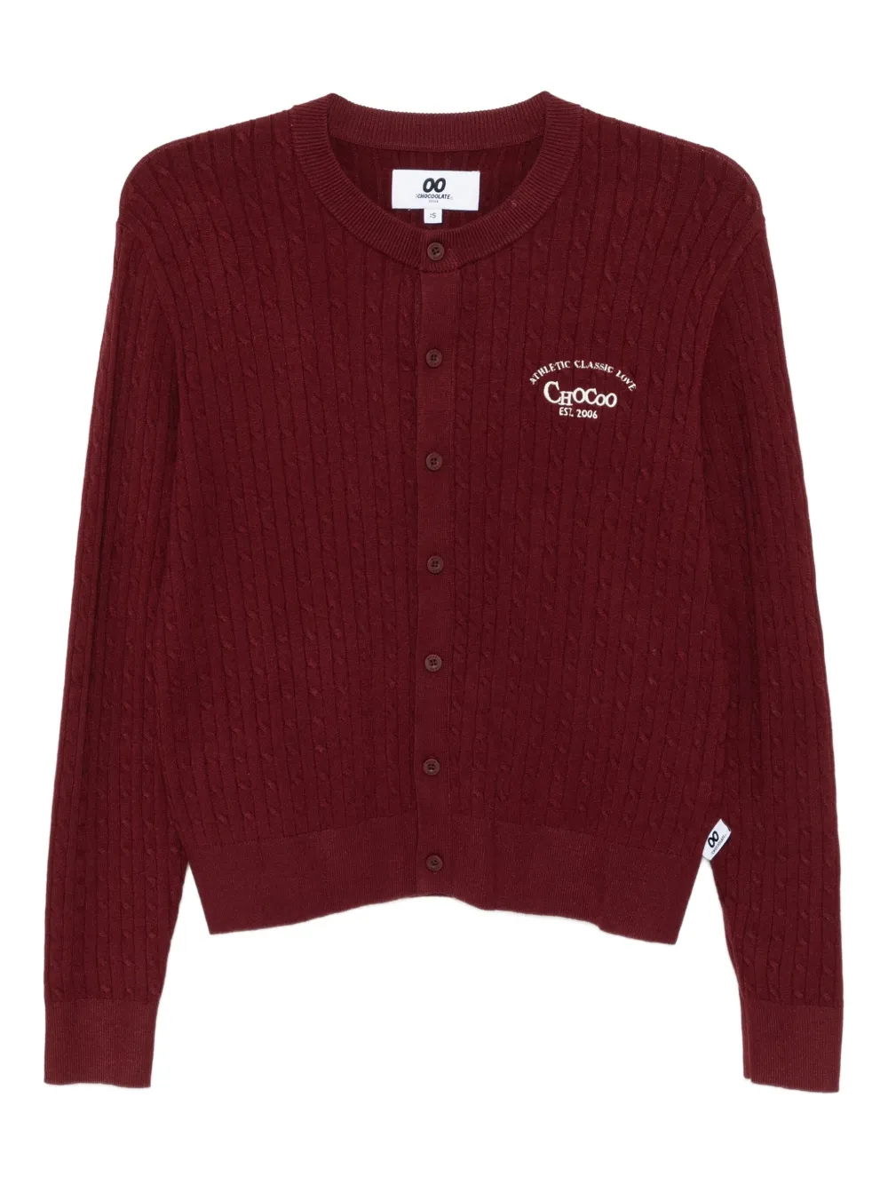 CHOCOOLATE logo-embroidered cardigan | Red | Image 1