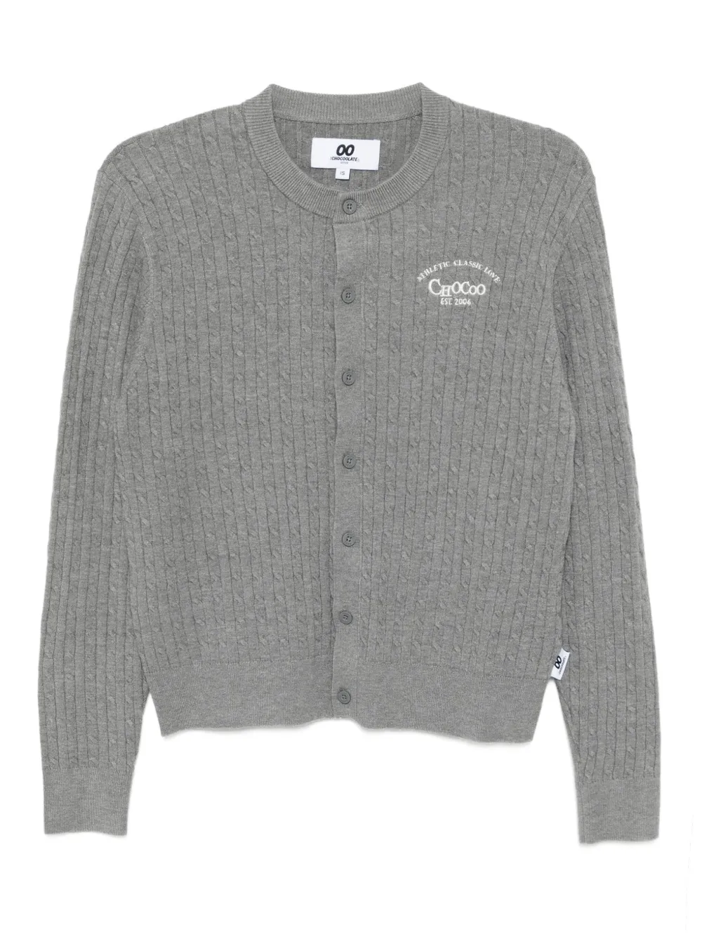 CHOCOOLATE logo-embroidered cardigan | Grey | Image 1