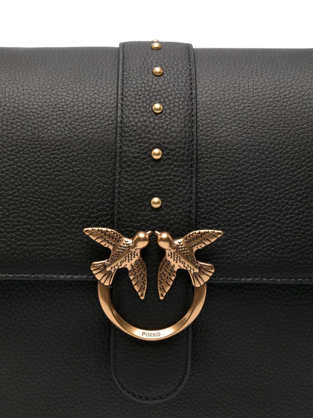 PINKO Love One leren schoudertas Zwart