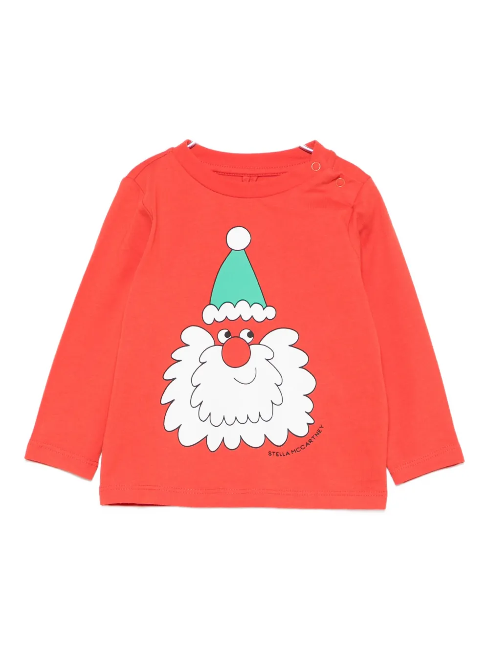 Stella Mccartney Santa-print Long-sleeve T-shirt In Red