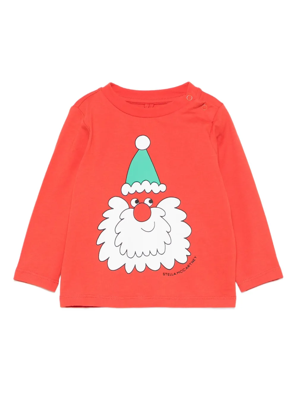 Stella McCartney Kids santa-print long-sleeve T-shirt | Red | Image 1