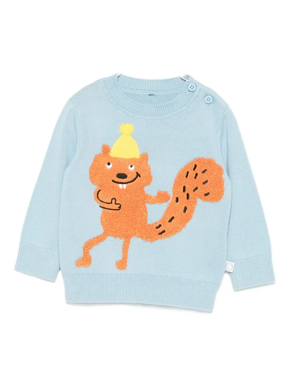 Stella Mccartney Embroidered-squirrel Sweater In Blue