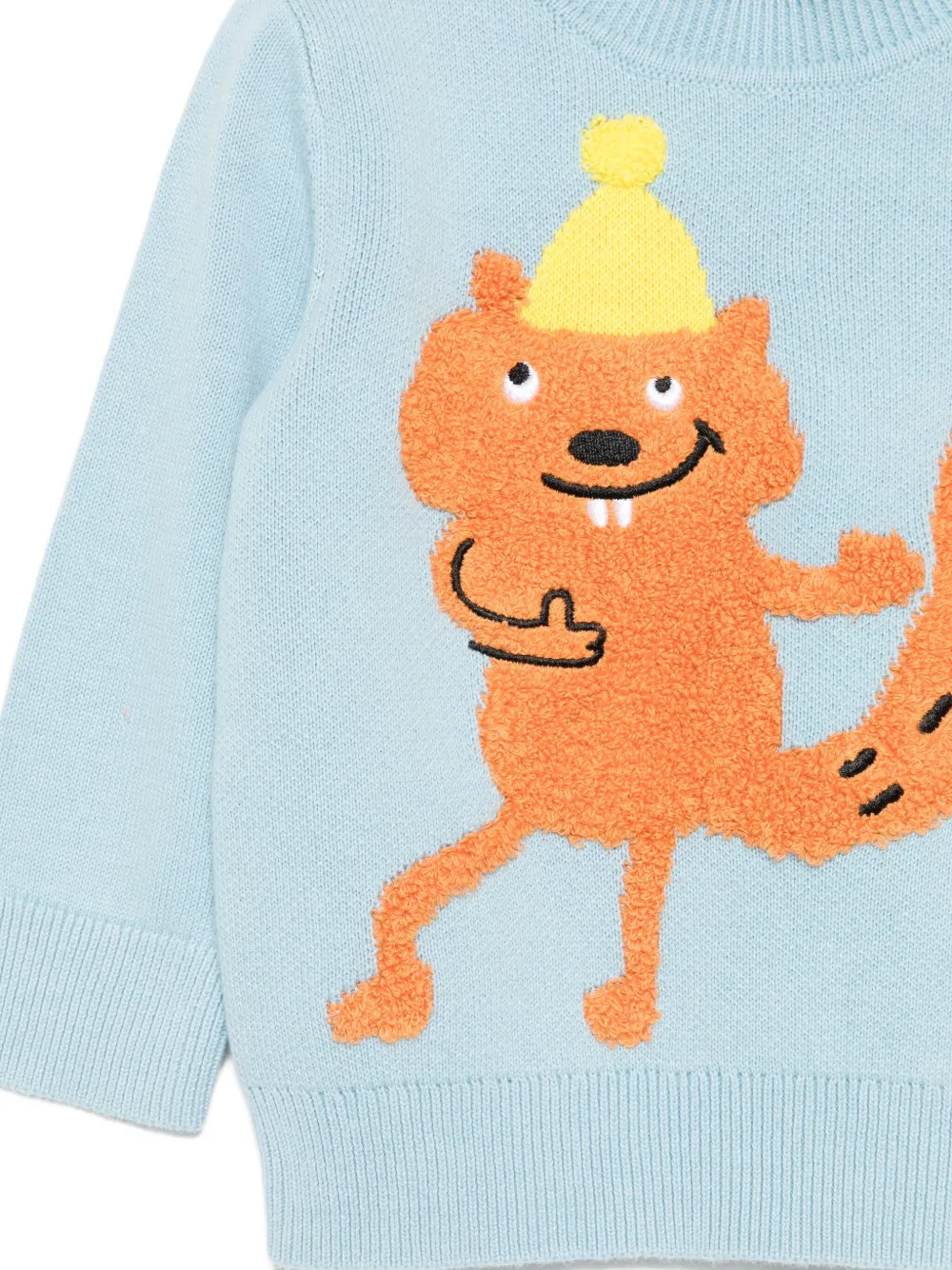 Stella Mccartney Embroidered-squirrel Sweater In Blue