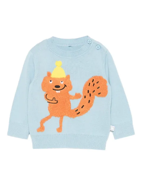 Stella McCartney Kids embroidered-squirrel sweater