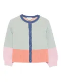 Stella McCartney Kids colour-block bird-detail cardigan - Green