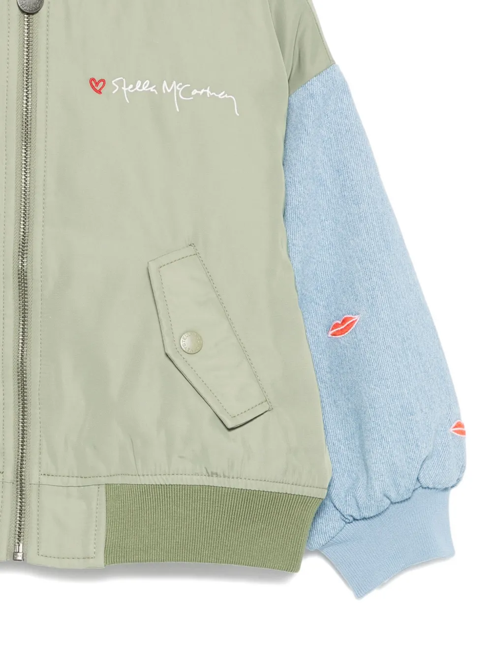 Stella McCartney Kids lips-detailing Bomber Jacket | Green Stella McCartney Kids lips-detailing Bomber Jacket | Green