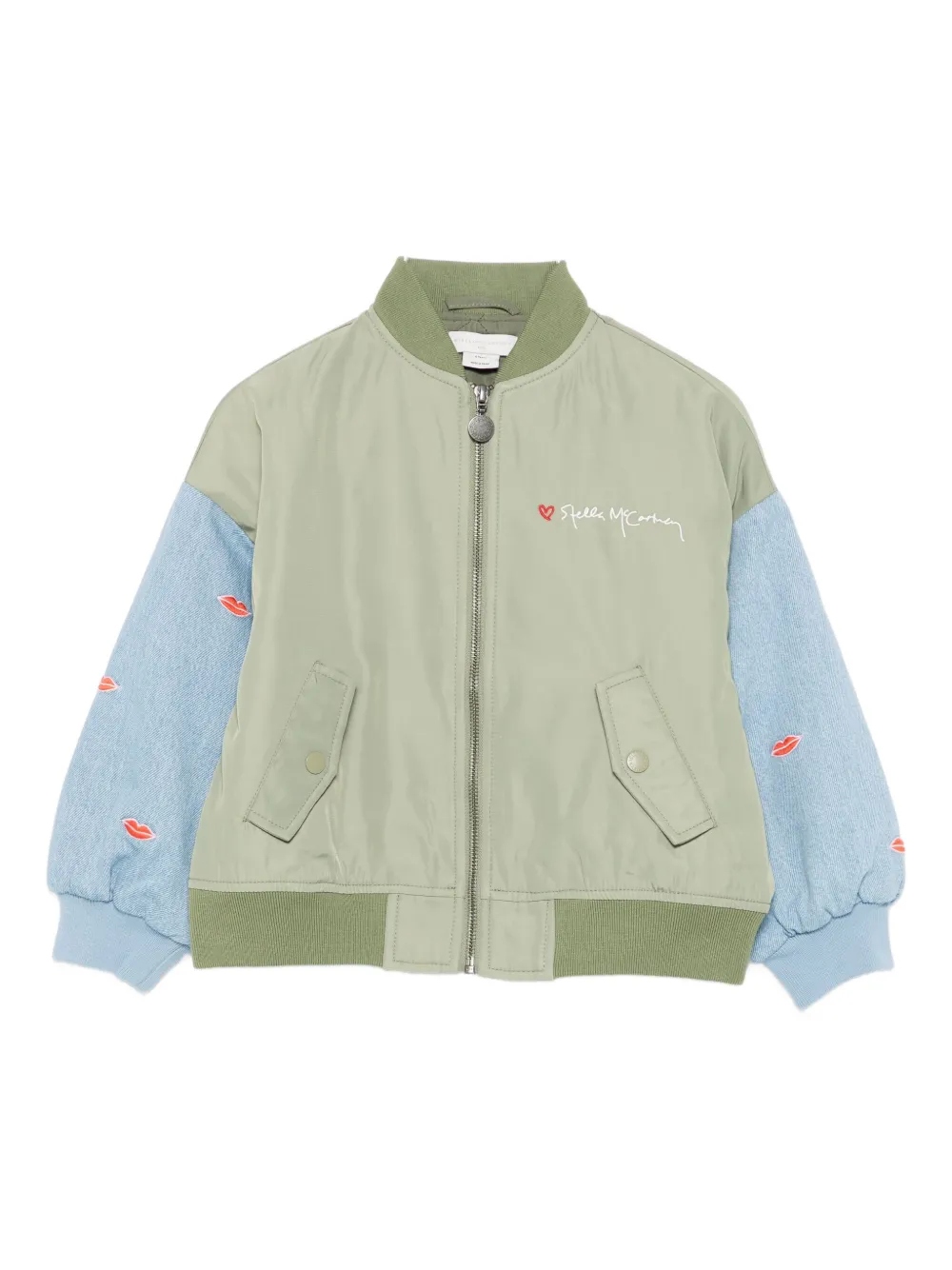 Stella McCartney Kids lips-detailing bomber jacket | Green | Image 1