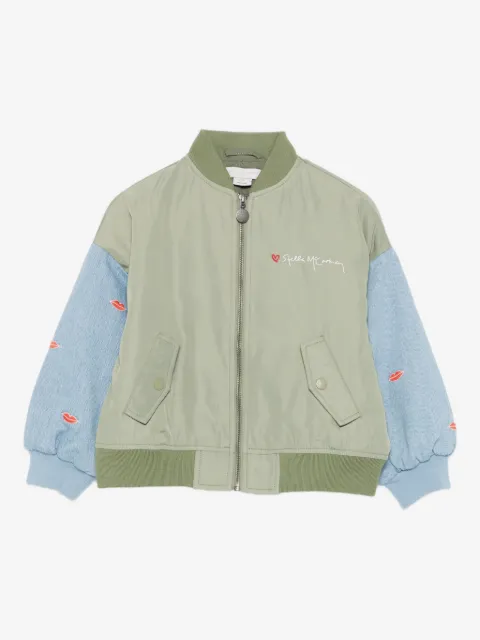 Stella McCartney Kids chamarra bomber con detalle de labios
