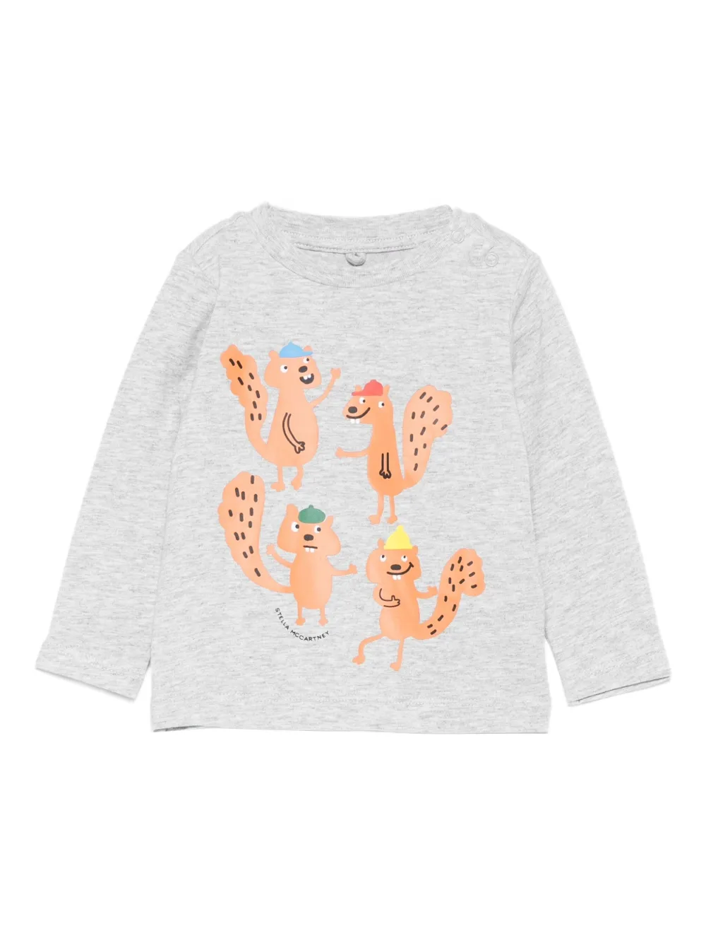 Stella McCartney Kids squirrel-print long-sleeve T-shirt | Grey | Image 1