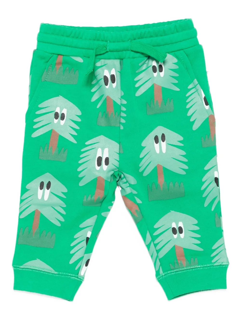 Stella Mccartney Tree-print Drawstring Trousers In Green