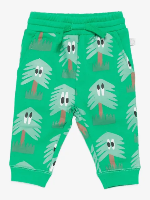 Stella McCartney Kids pantalones con cordones y árbol estampado