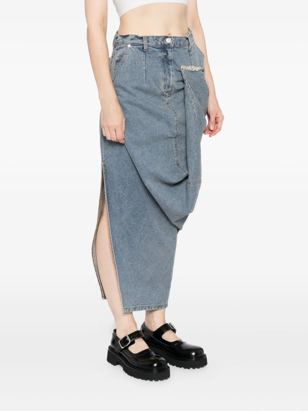 Moohong Asymmetric Skirt In Blue