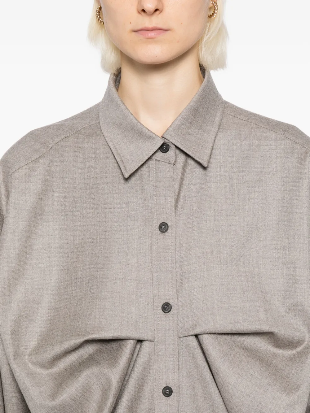 Moohong Pleated Shirt In Gray