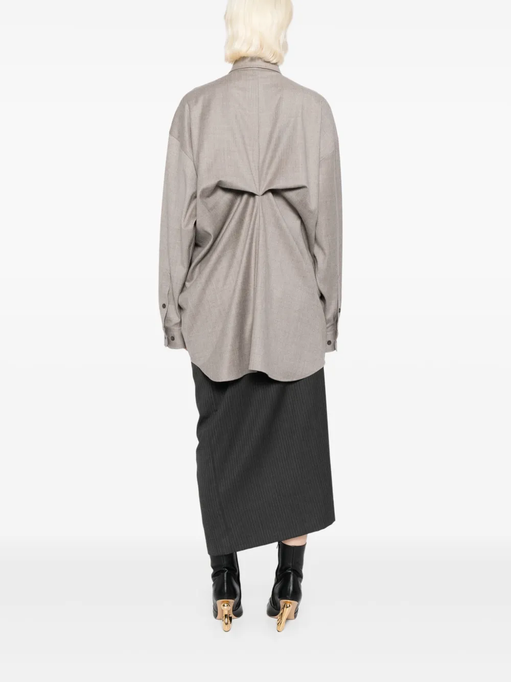 Moohong Pleated Shirt In Gray