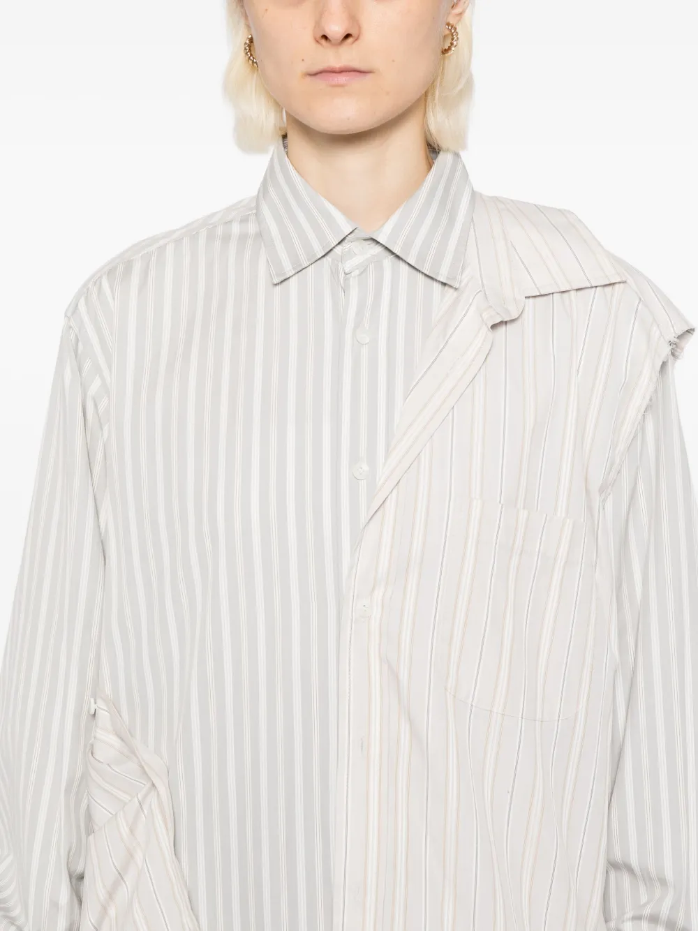 Moohong Double-layered Cotton Shirt In Neutral