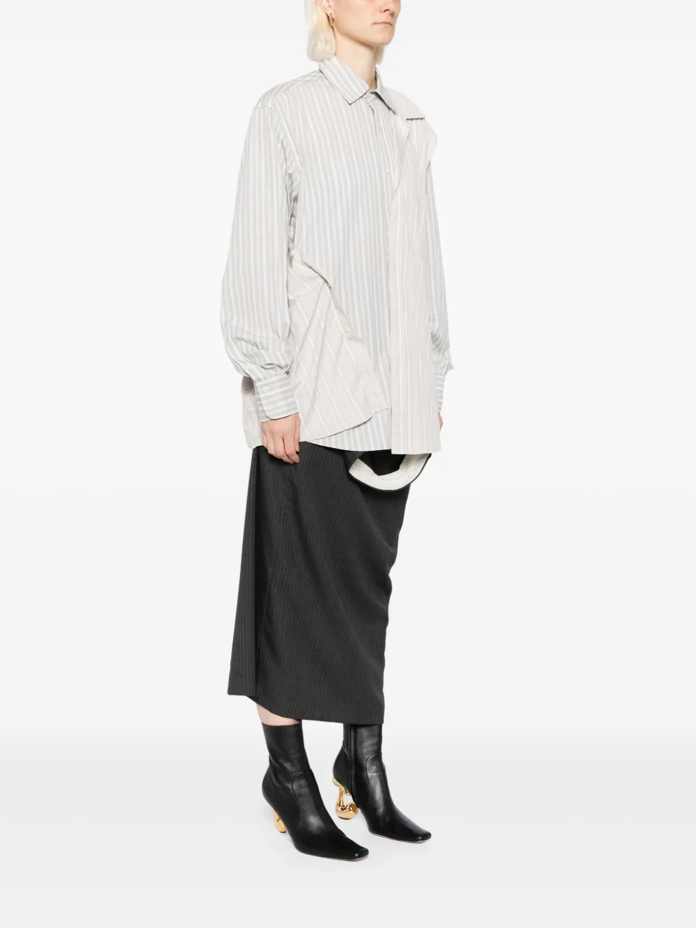 Moohong Double-layered Cotton Shirt In Neutral