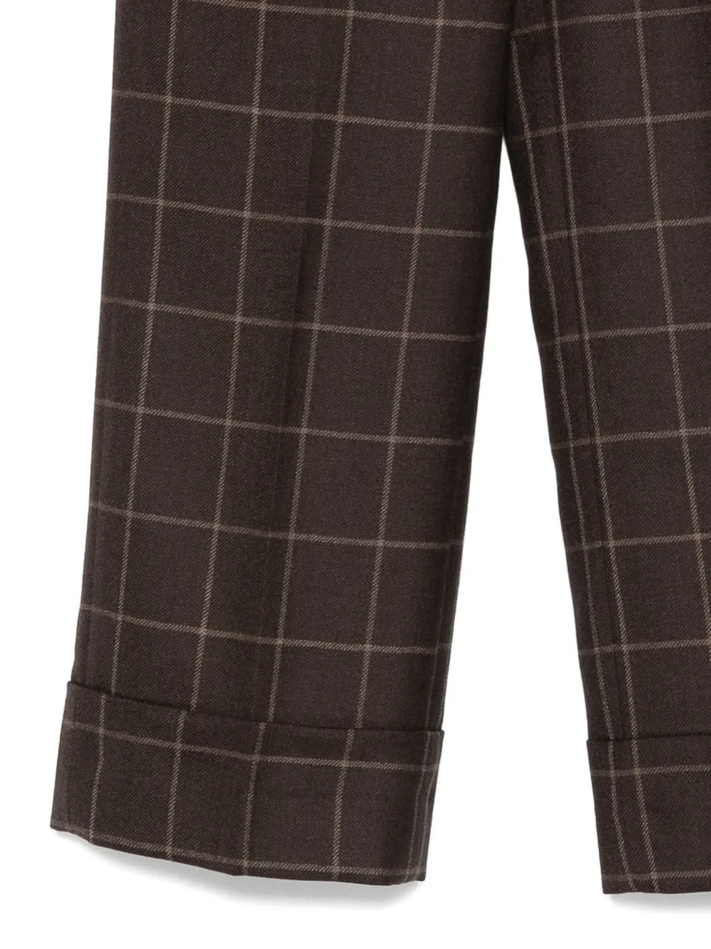 Incotex Check-print Trousers In Brown