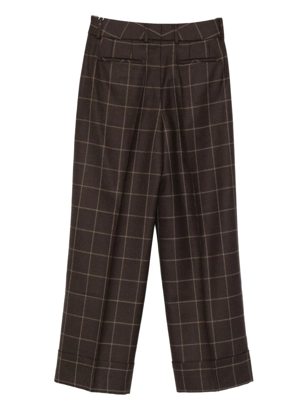 Incotex Check-print Trousers In Brown