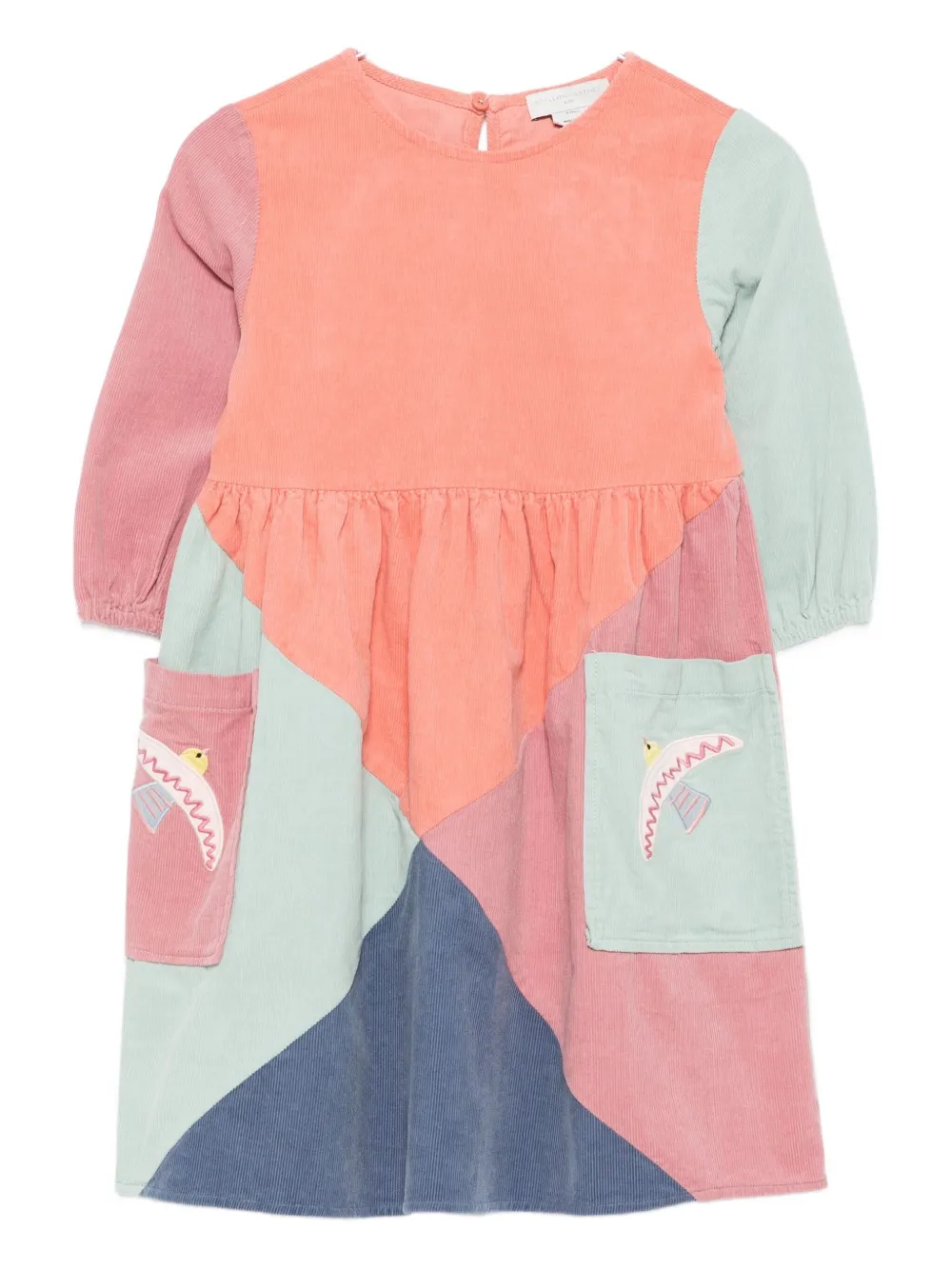 Stella McCartney Kids colour-block embroidered-pockets casual dress | Orange | Image 1
