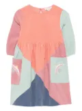 Stella McCartney Kids colour-block embroidered-pockets casual dress - Orange