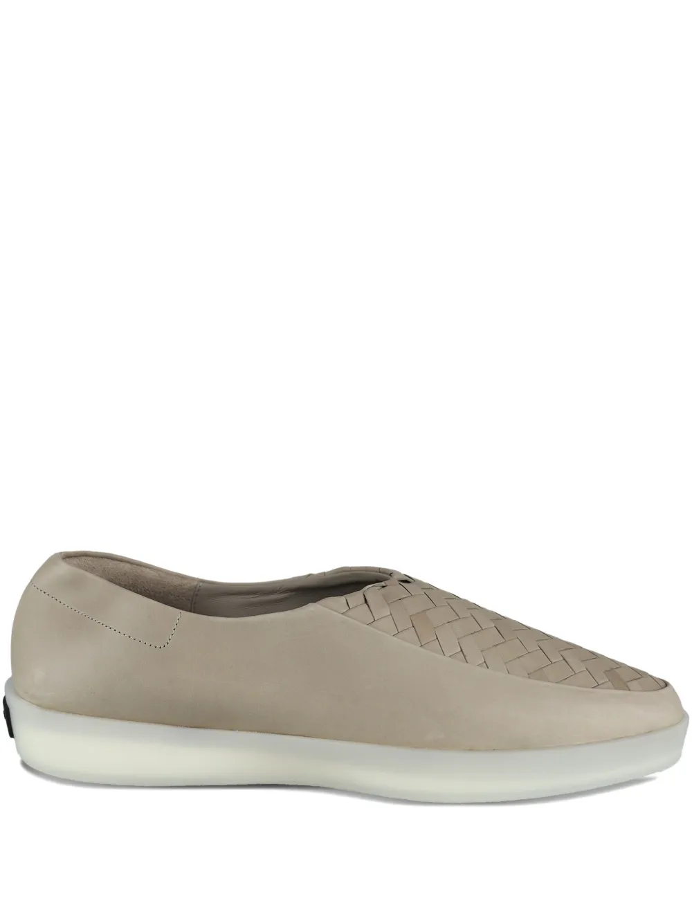 Fear Of God woven-panel leather loafers Brown