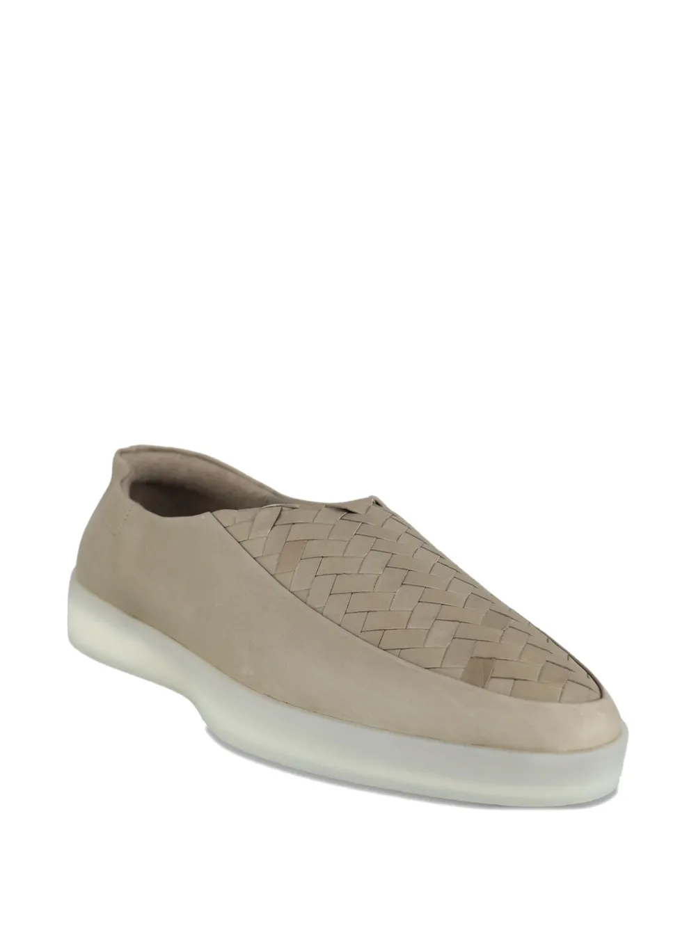 Fear Of God woven-panel leather loafers Brown