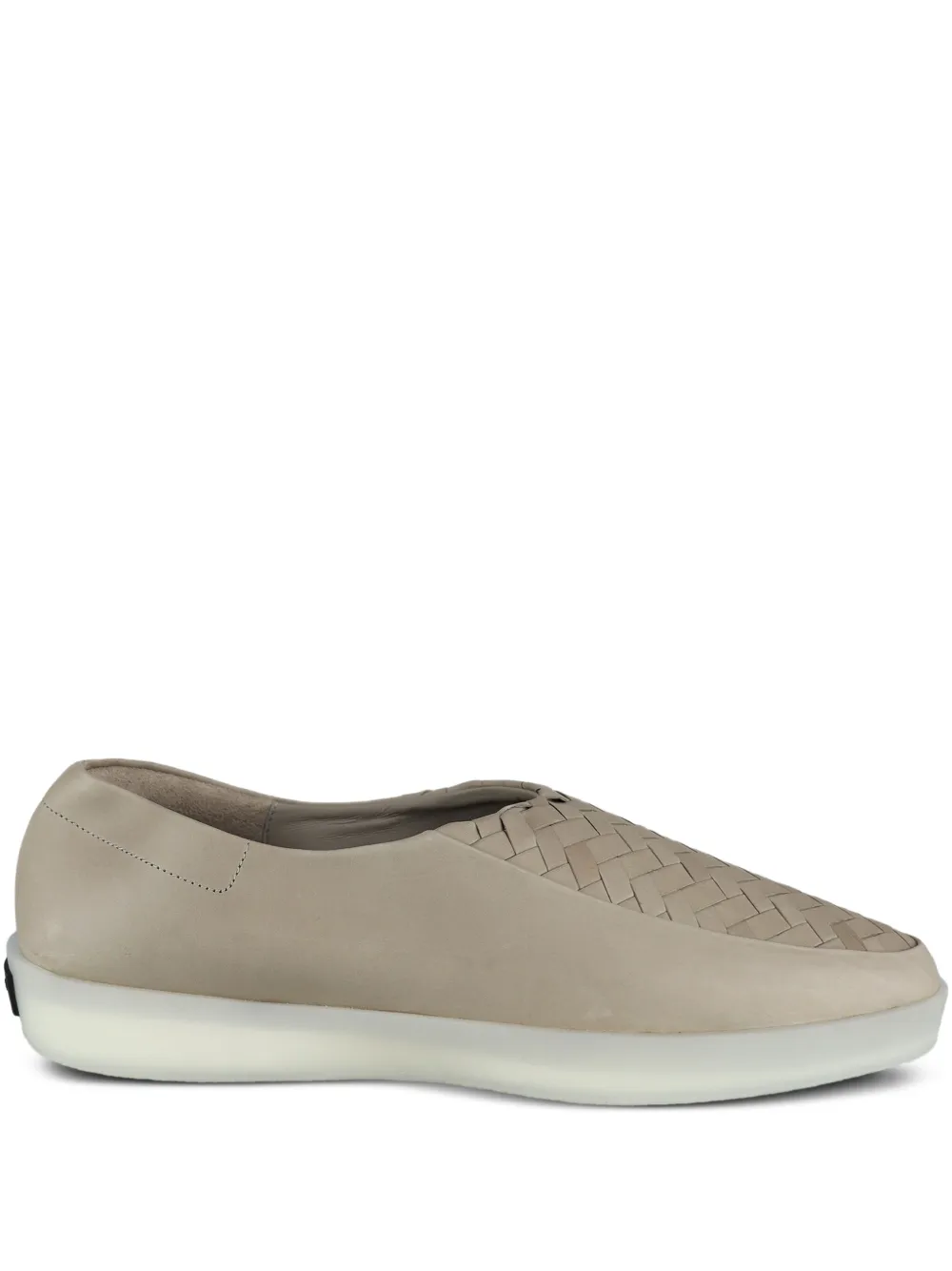 Fear Of God woven-panel leather loafers Brown