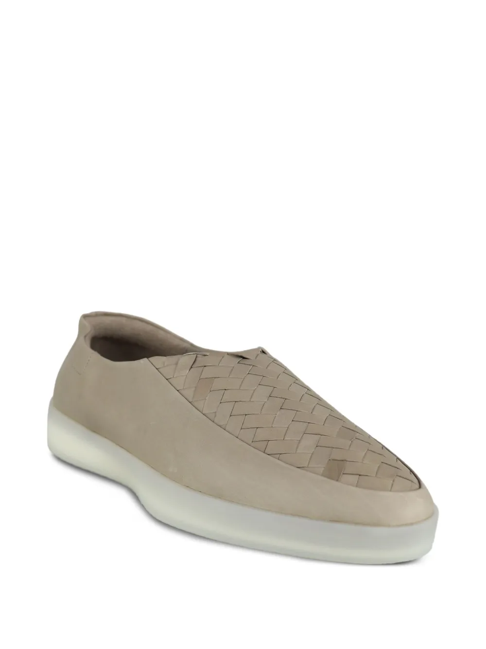 Fear Of God woven-panel leather loafers Brown