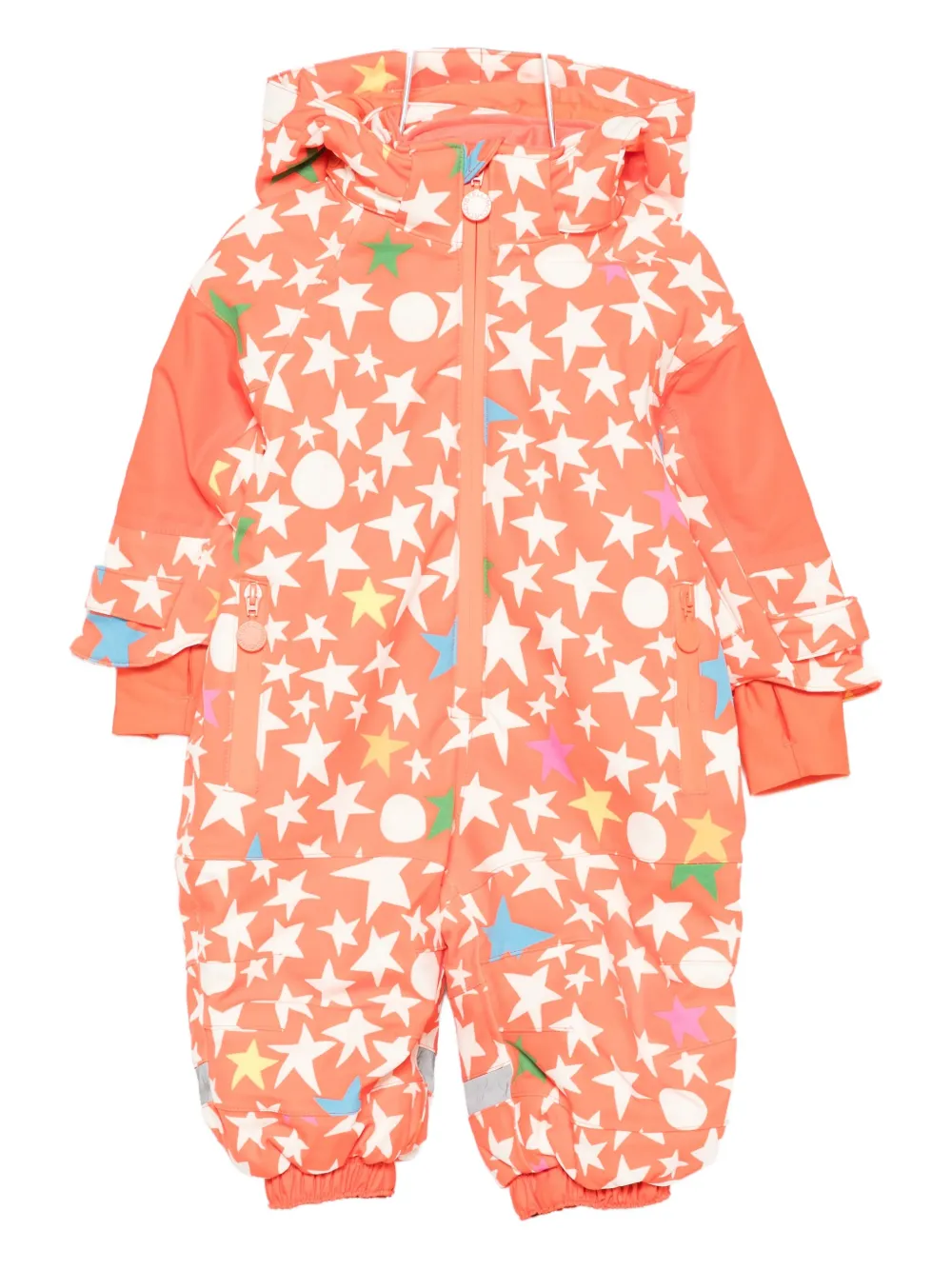 Stella Mccartney Star-pattern Snowsuit In Orange