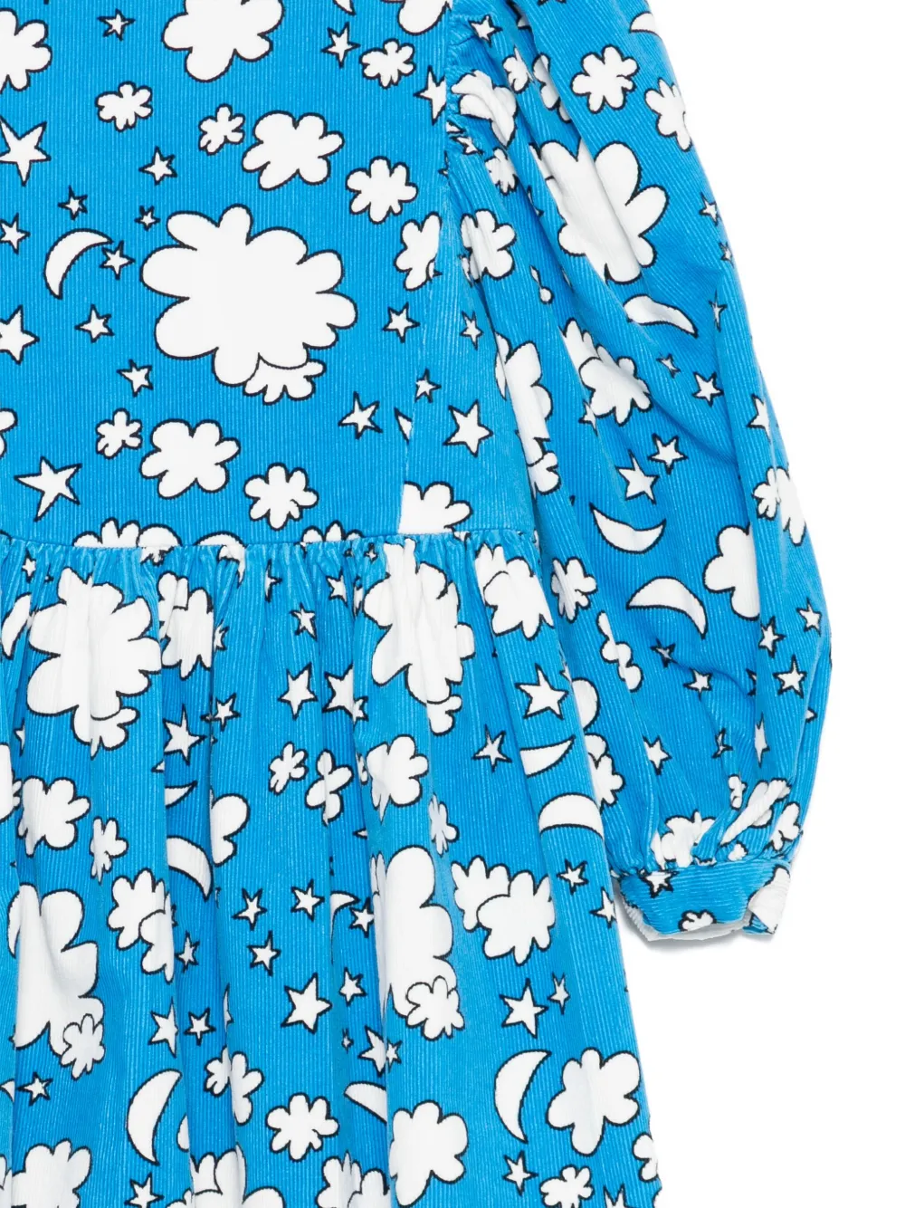 Stella Mccartney Cloud-star Print Corduroy Dress In Blue