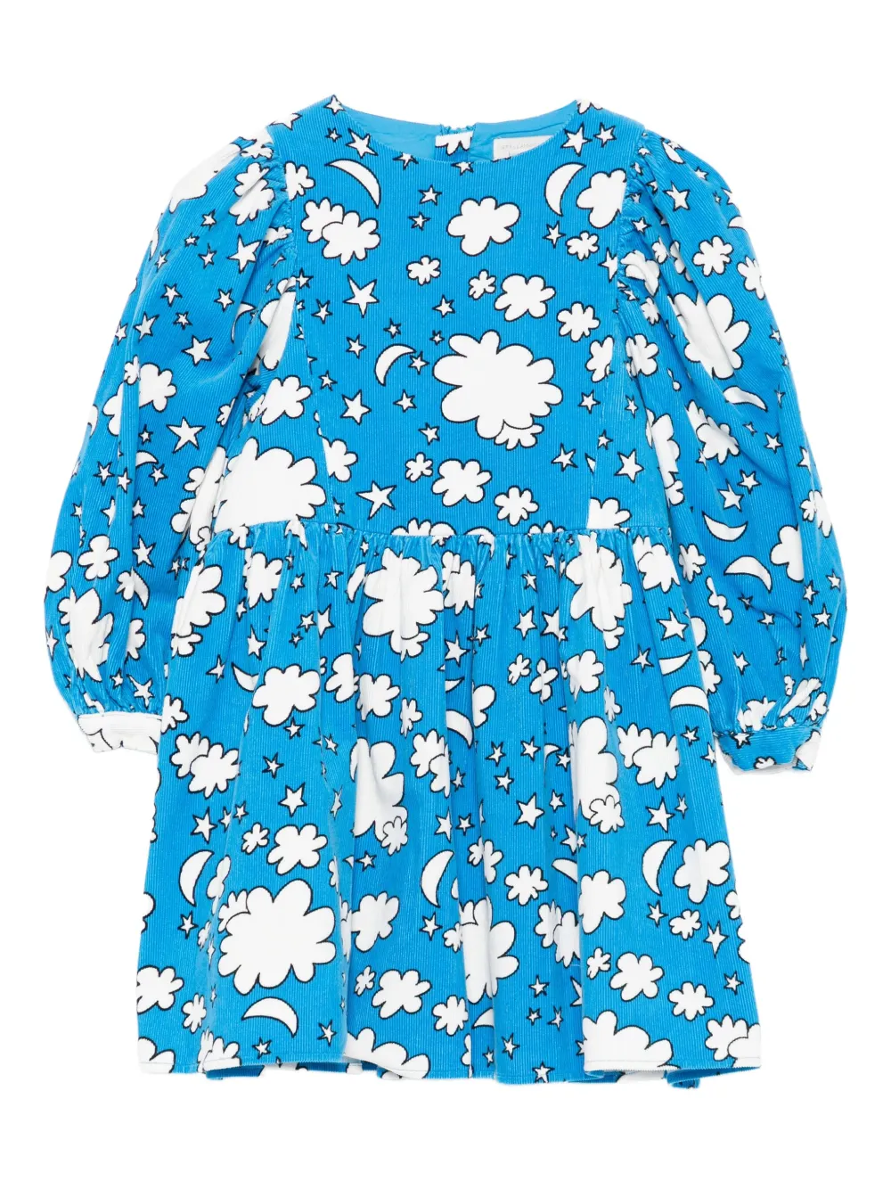 Stella McCartney Kids cloud-star print corduroy dress - Blu