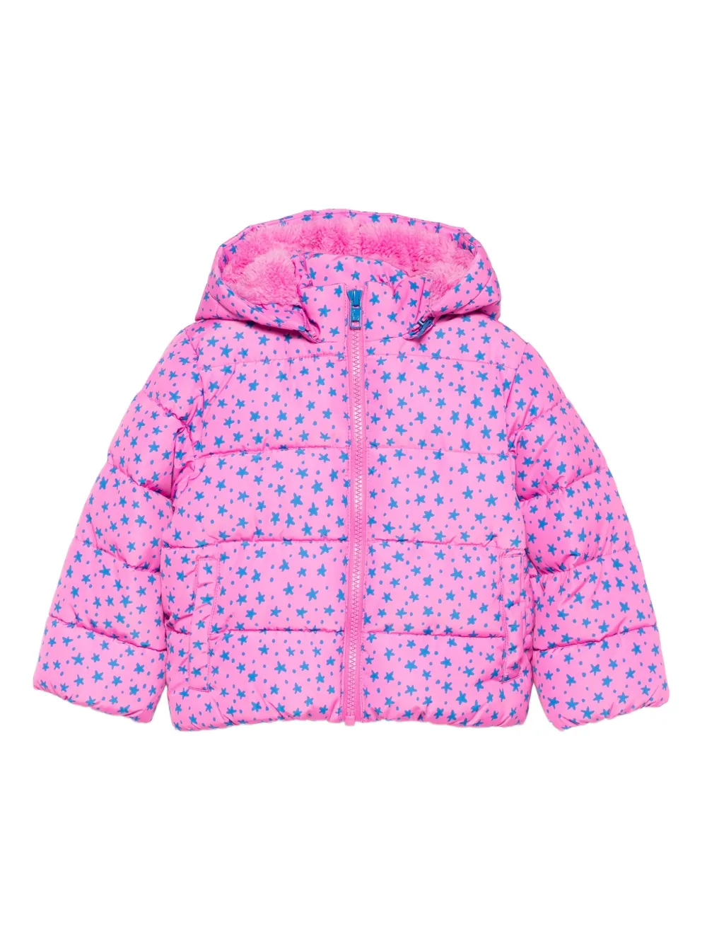 Stella McCartney Kids star-print quilted padded jacket | Pink | Image 1