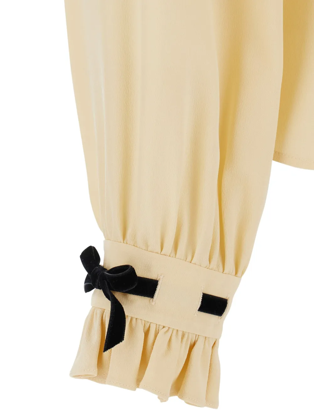 Valentino Ruffled High-neck Shirt In Yellow