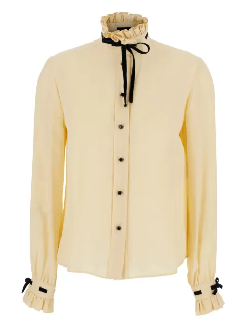 Valentino Garavani ruffled high-neck shirt 