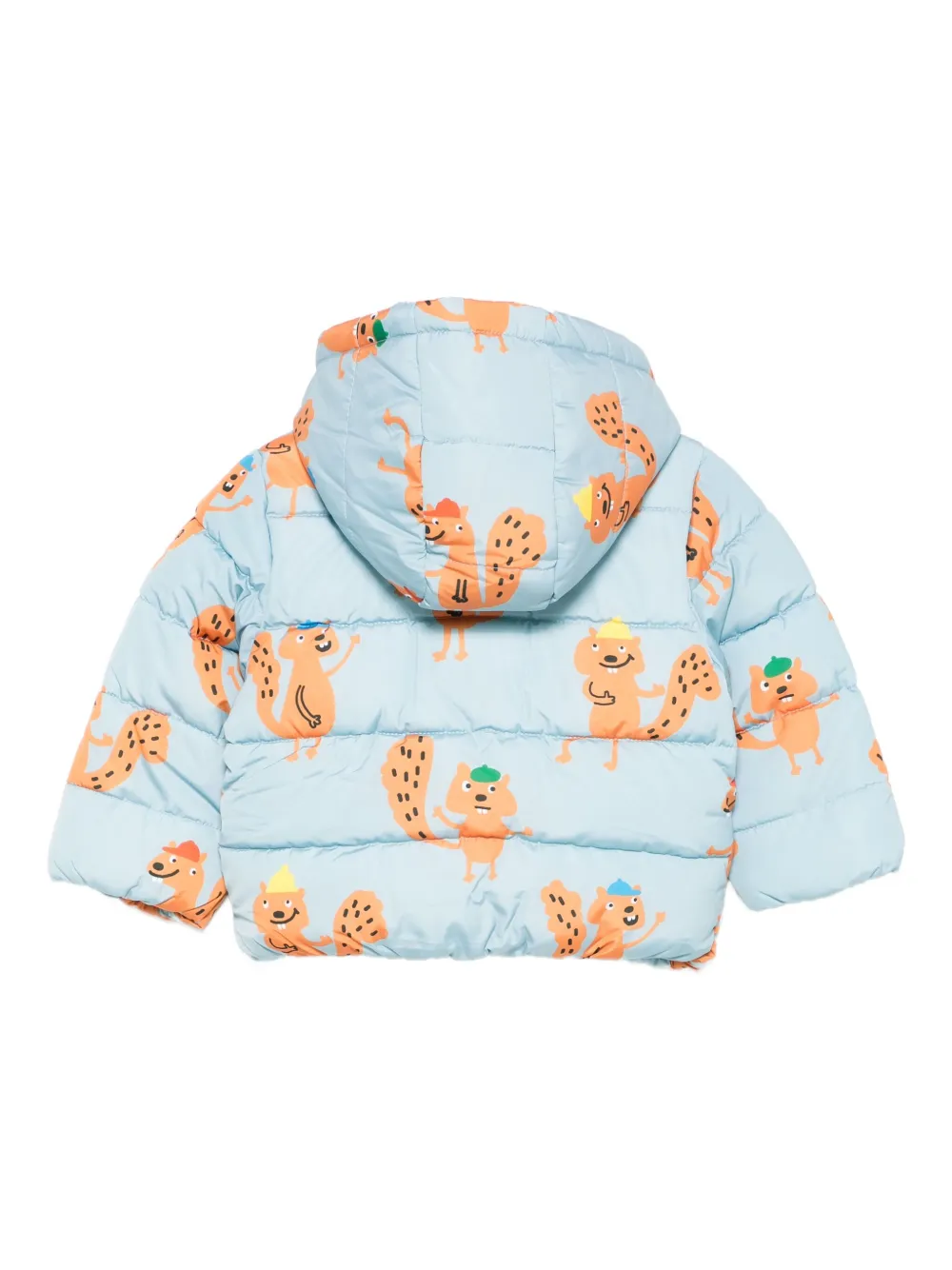 Stella Mccartney Squirrel-print Puffer Jacket In Blue