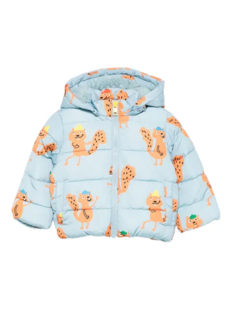 Stella McCartney Kids squirrel-print puffer jacket