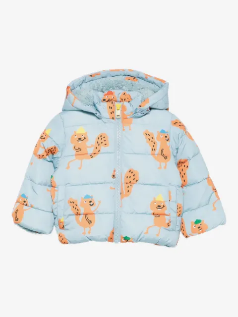 Stella McCartney Kids squirrel-print puffer jacket