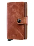 Secrid leather button cardholder - Brown