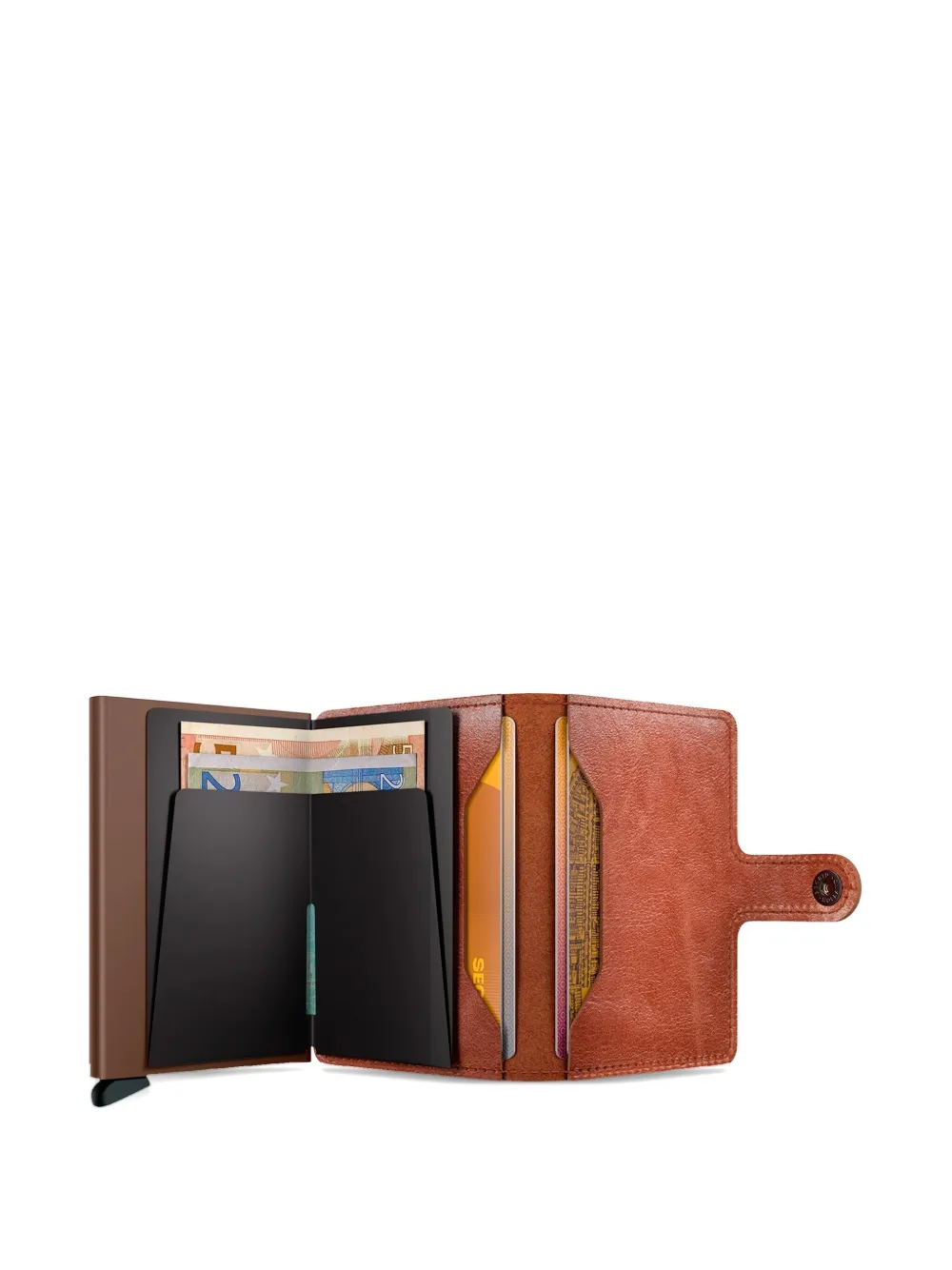 Secrid Leren pasjeshouder met knoop Bruin