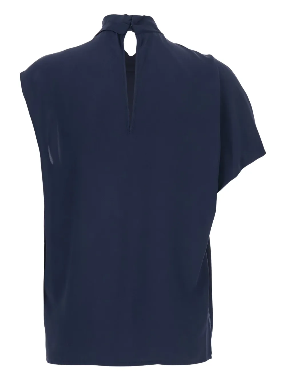 Tela high-neck draped blouse - Blauw