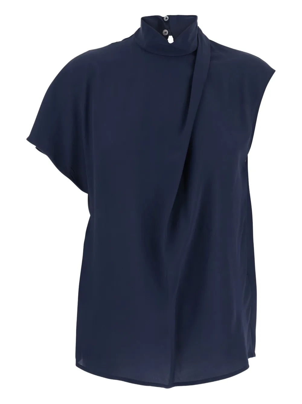 Tela high-neck draped blouse | Blue | Image 1