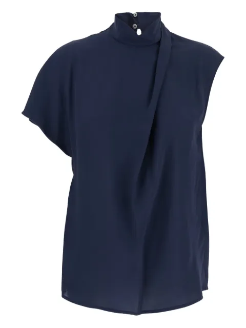 Tela high-neck draped blouse
