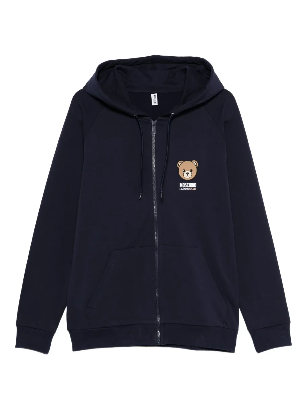 Moschino teddy-print zip-fastening hoodie | Blue | Image 1